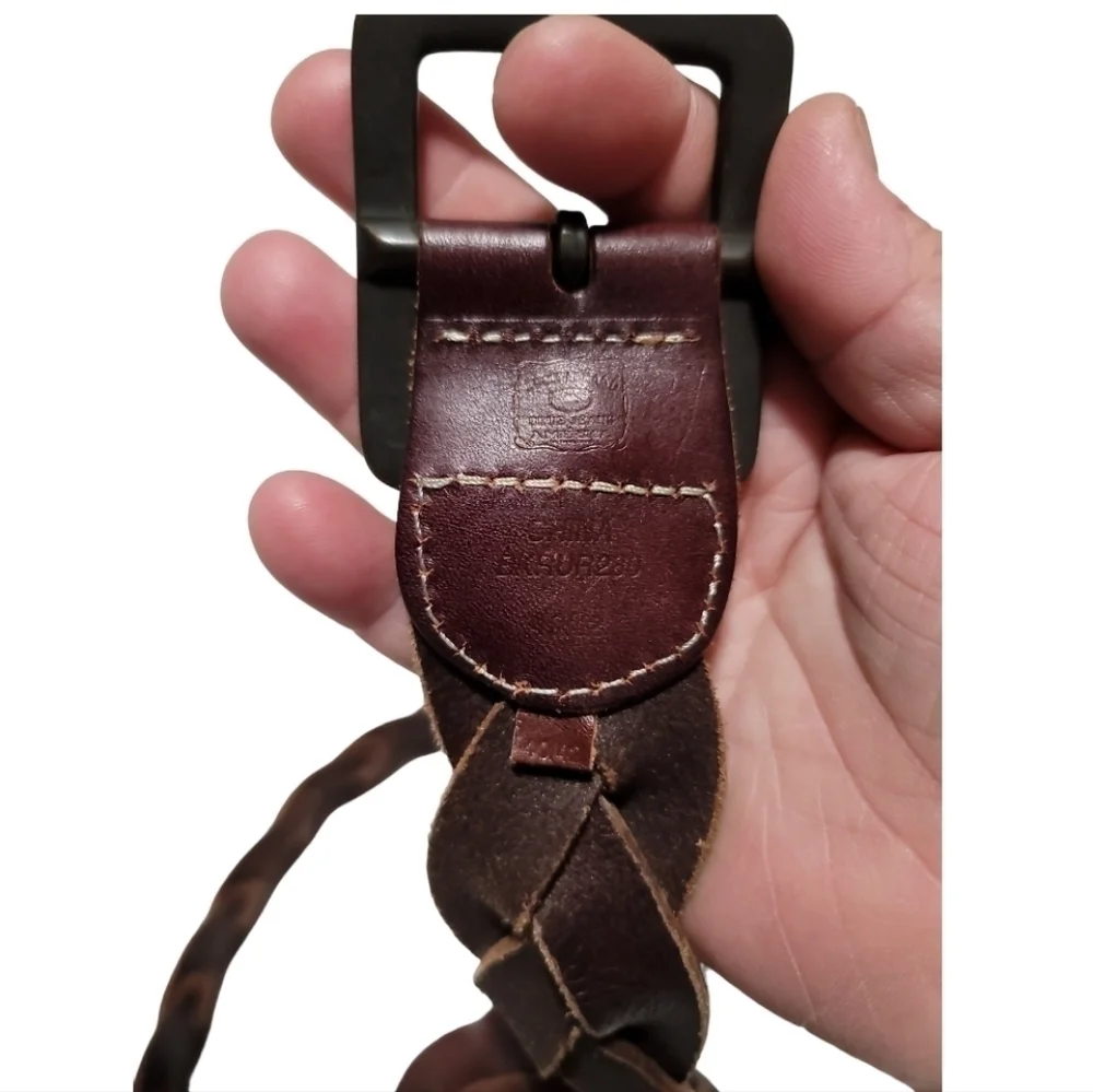 Lucky Brand Men's Woven Braided Leather Belt in Brown 40/42